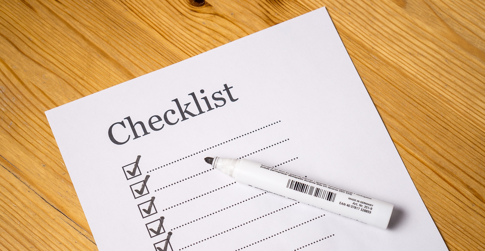Faça um checklist das peças importantes para comprar