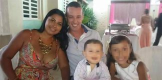 Wagno Silva com a família antes de ir para as Bahamas