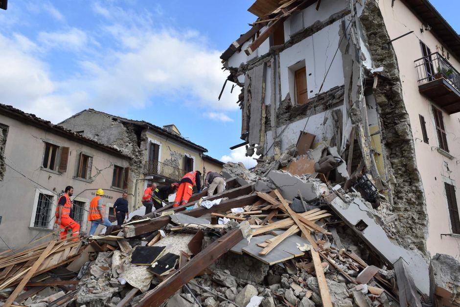 Terremoto causou destruição na Itália