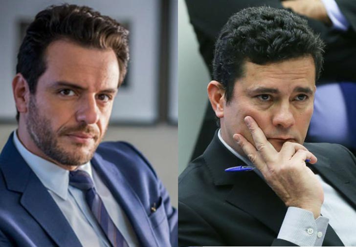 O ator Rodrigo Lombardi e o juiz Sergio Moro