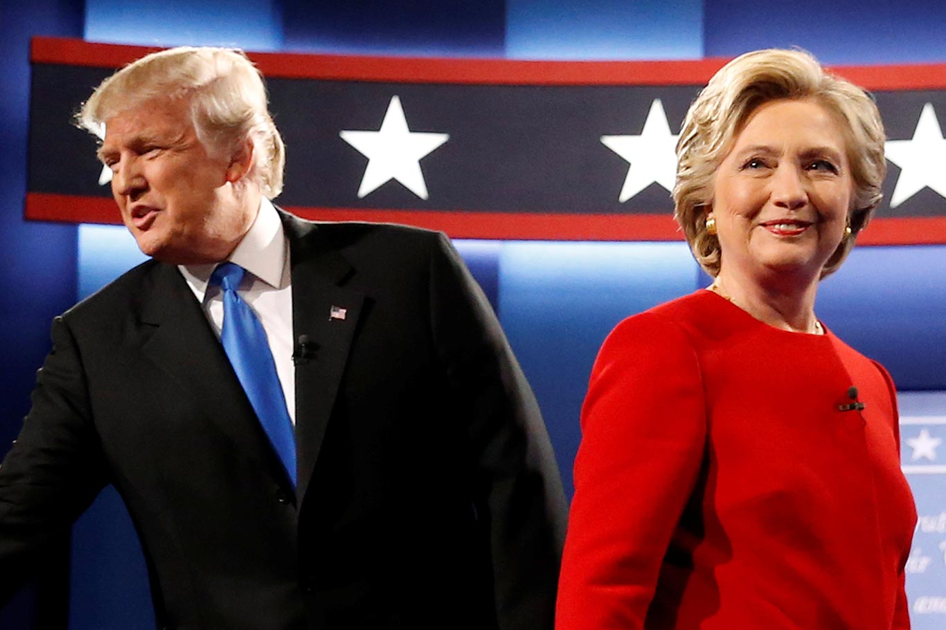 Trump e Hillary posam para foto em seu primeiro debate