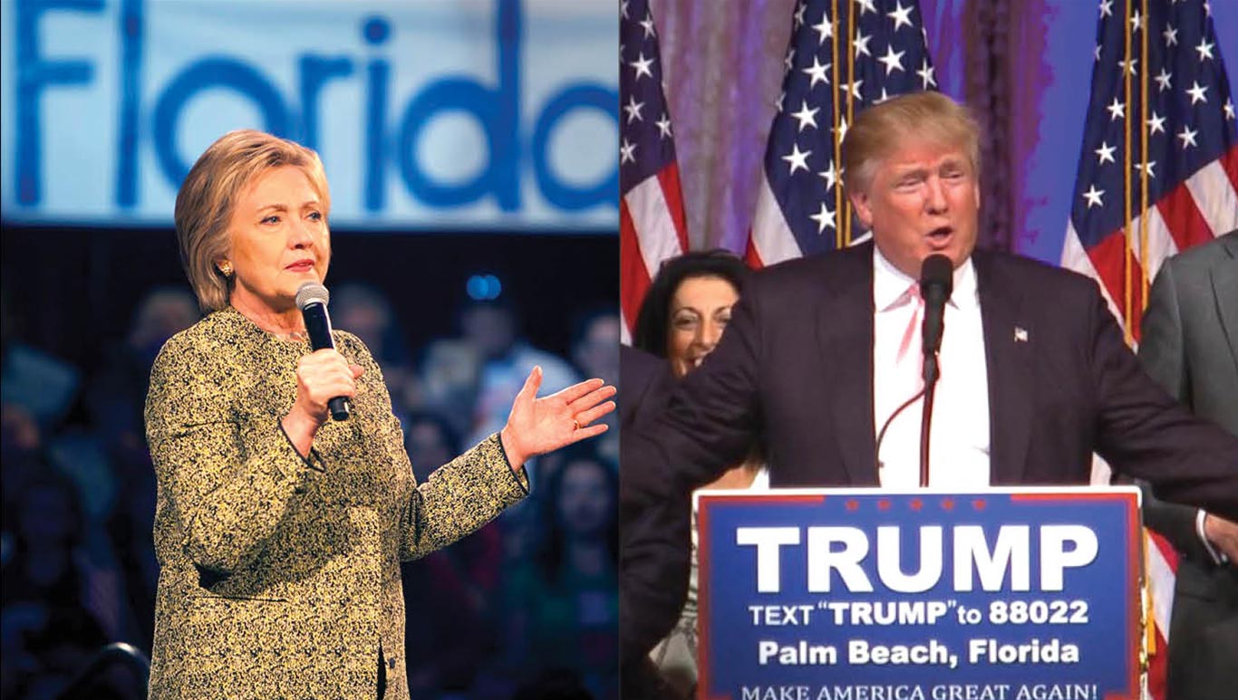 Hillary Clinton e Donald Trump estiveram na Flórida