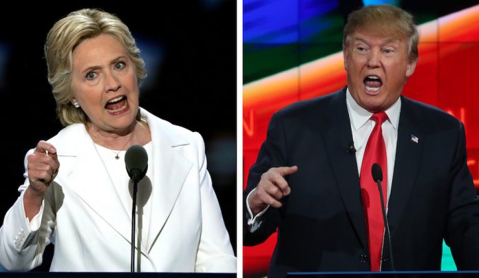 Último debate presidencial dos EUA em 2016. (Photo de Justin Sullivan/Getty Images)