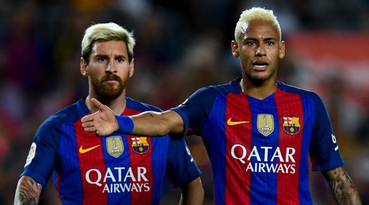 A dupla Messi e Neymar