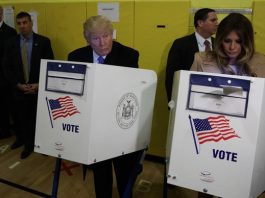 Trump votou no final da manhã em NY FOTO: AP