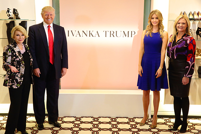 Donald e Ivanka Trump em showroom da Nordstrom