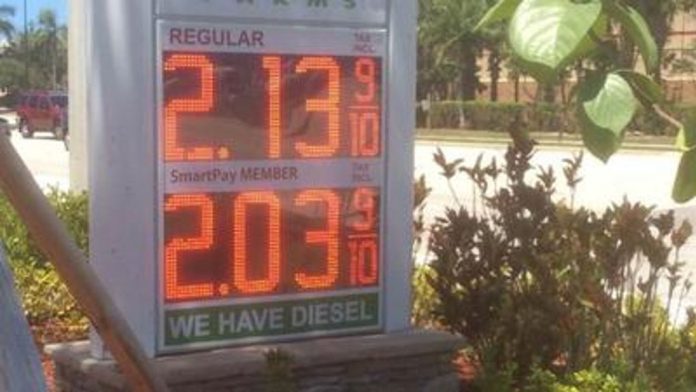 Gasolina caiu em média 7 centavos por galão