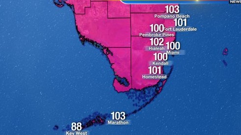 Sensação térmica no Sul da FL