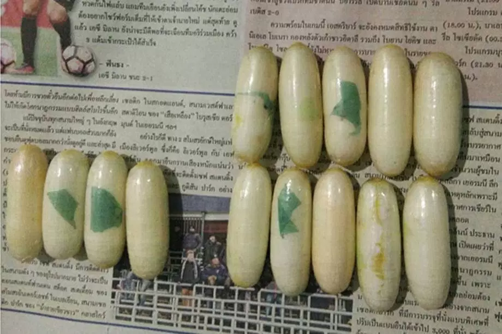 Cápsulas com cocaína transportadas pelo brasileiro