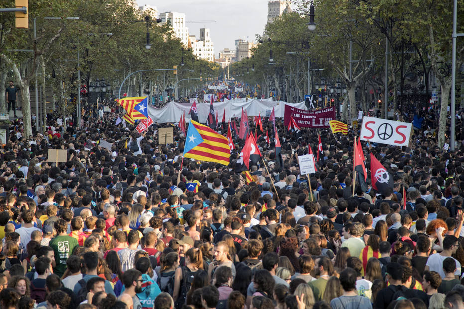 Protestos tomaram conta das ruas de Barcelona