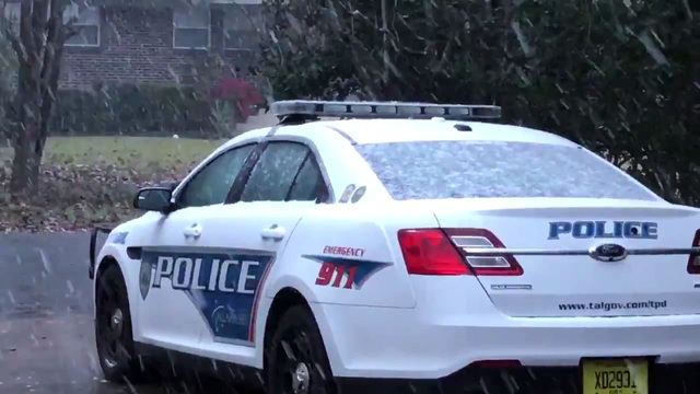 Carro da polícia com gelo em Tallahassee FOTO FOX 13