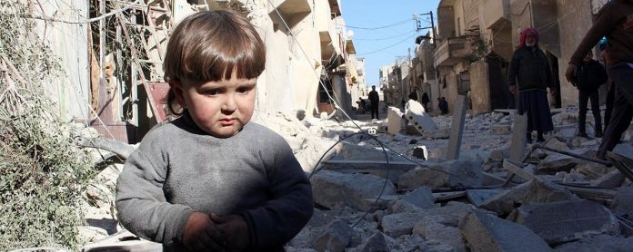 Aleppo na Síria está completamente destruída pela guerra