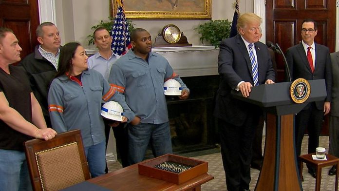 Trump anunciou taxação sobre aço e alumínio FOTO CNN