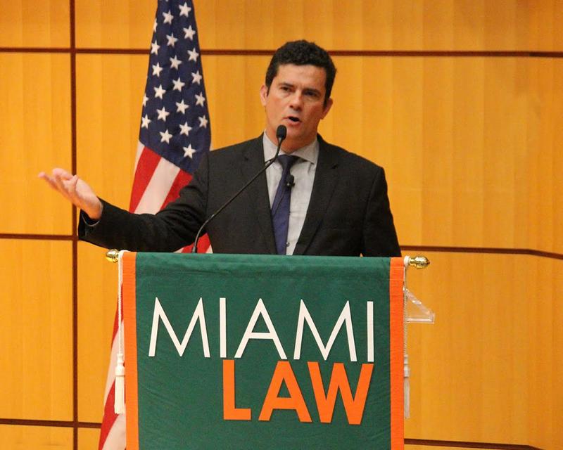 Juiz Sérgio Moro em palestra na escola de Direito em Miami FOTO Catharine Skipp University of MIami Law School