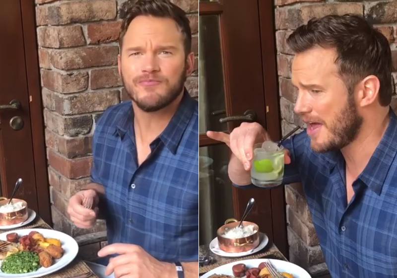 O galã Chris Pratt se esbaldando no Brasil