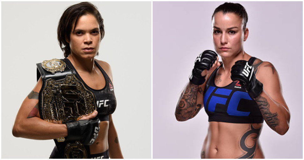 A campeã peso-galo, Amanda Nunes, e a desafiante Raquel Pennington