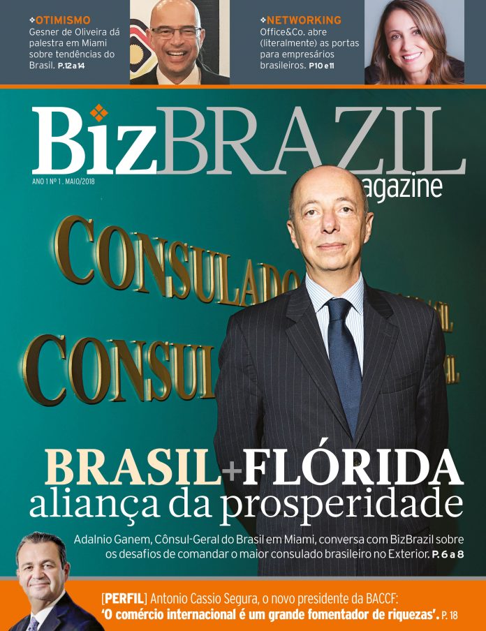 Capa da edição de lançamento da BizBrazil Magazine