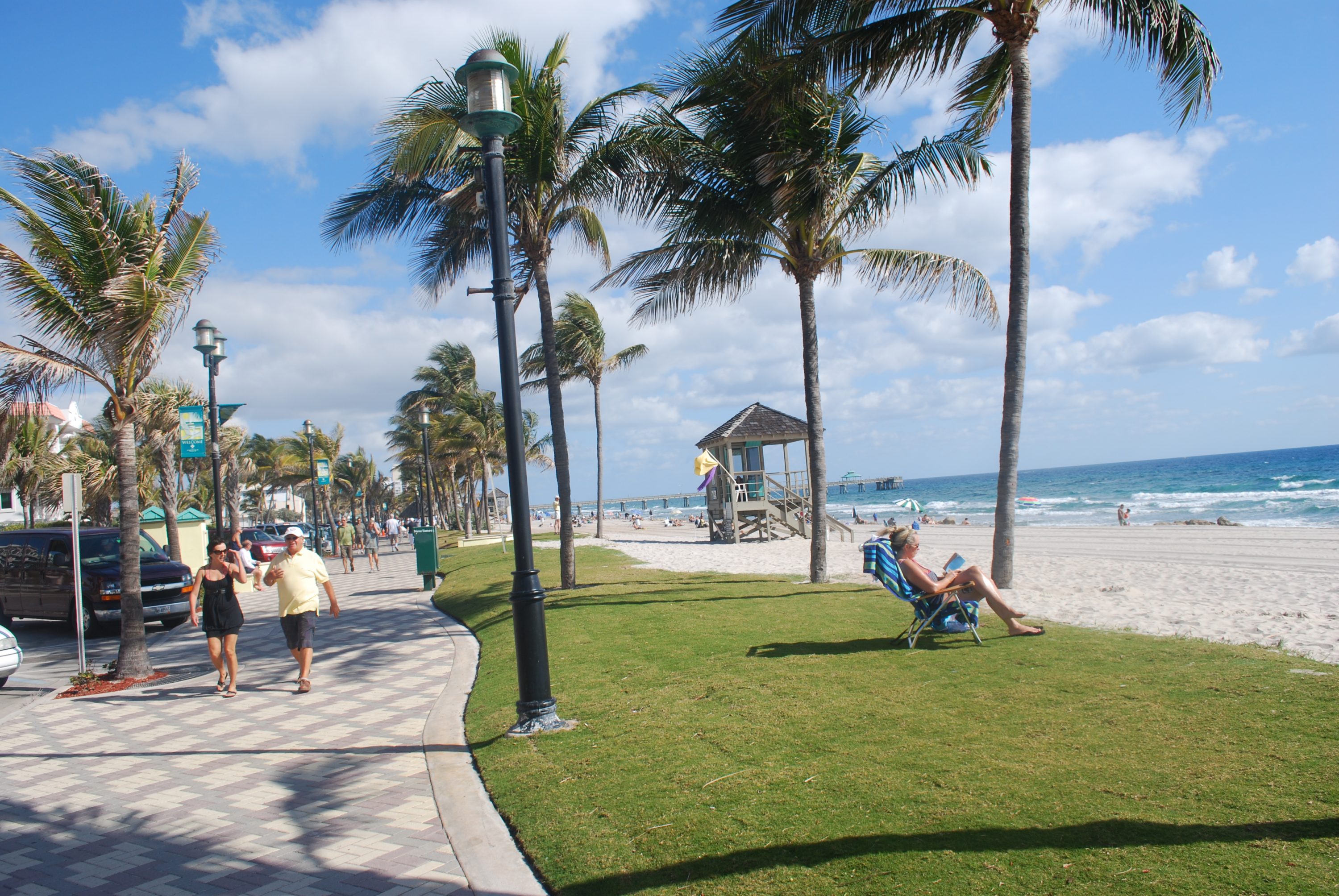 Calcadão da praia de Deerfield Beach