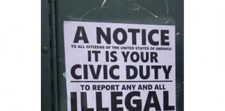 Panfleto incentivava cidadãos a denunciarem imigrantes