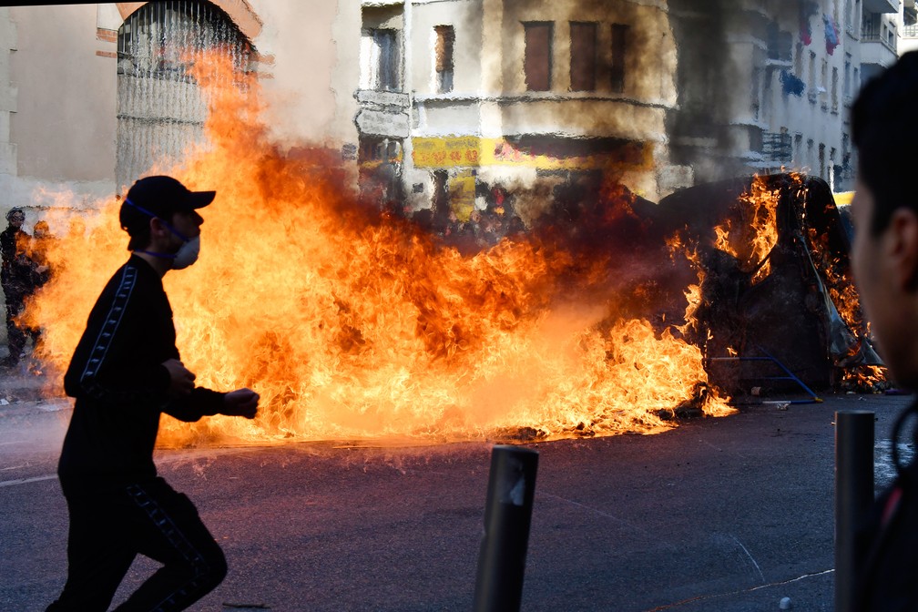 Onda de protestos na França (Foto: Gerard Julien/AFP)