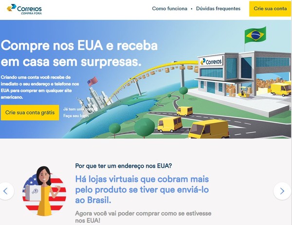 Correios criam ferramenta para envio de produtos dos EUA para o Brasil