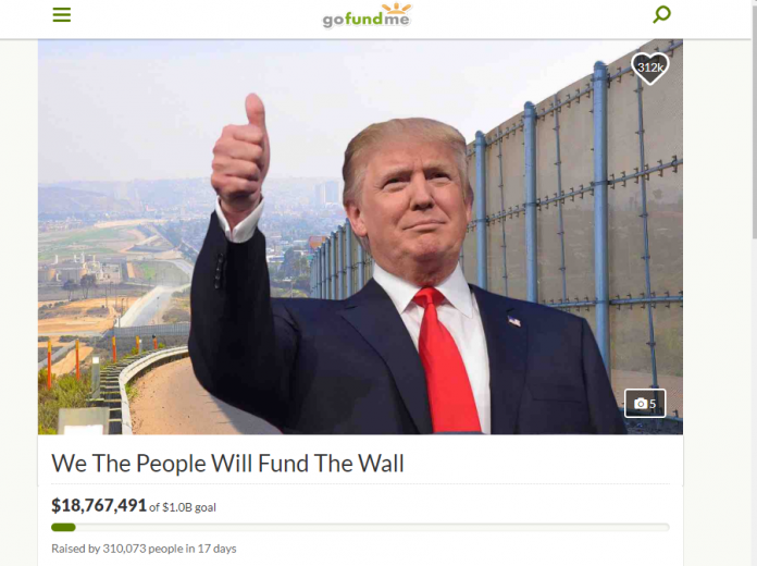 Página do GoFundMe arrecada recursos para a construção do muro