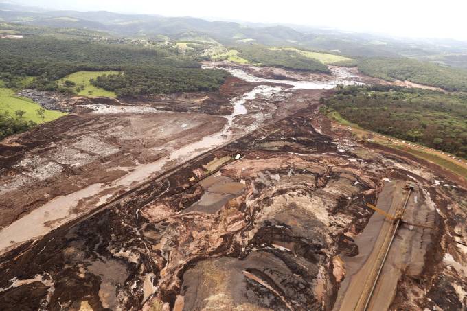 Vista aérea da região afetada pelo rompimento da barragem da mina Córrego do Feijão, em Brumadinho (MG) (Andre Penner AP)