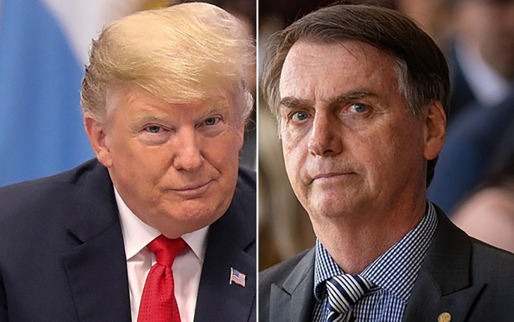 O presidente dos Estados Unidos, Donald Trump, e o presidenteo do Brasil, Jair Bolsonaro (Foto: Ludovic Marin e Sergio Lima/AFP)