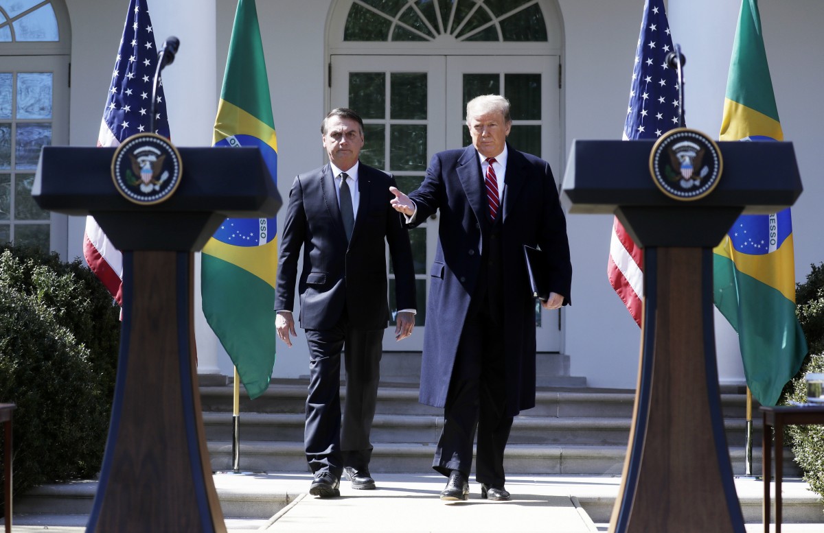 Trump e Bolsonaro na Casa Branca FOTO Estadão Conteúdo