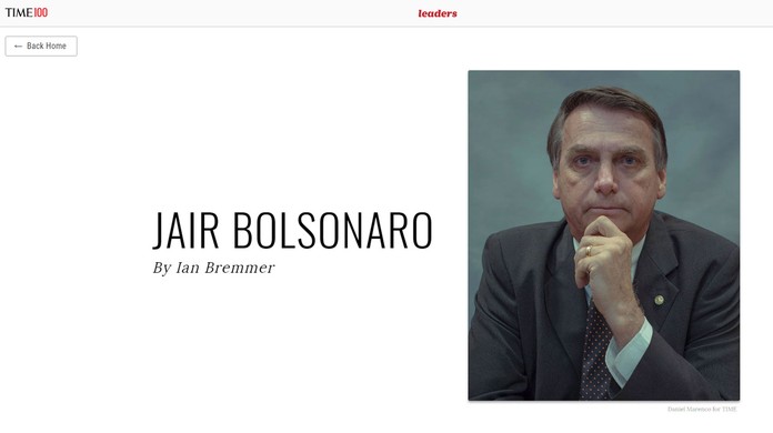 Jair Bolsonaro integra lista da revista TIME Foto Daniel Marenco