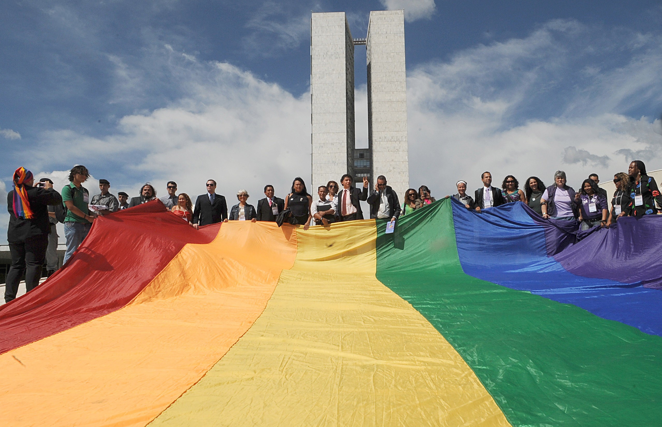 Bandeira LGBT no Congresso Nacional (Foto: Wikimedia Commons)