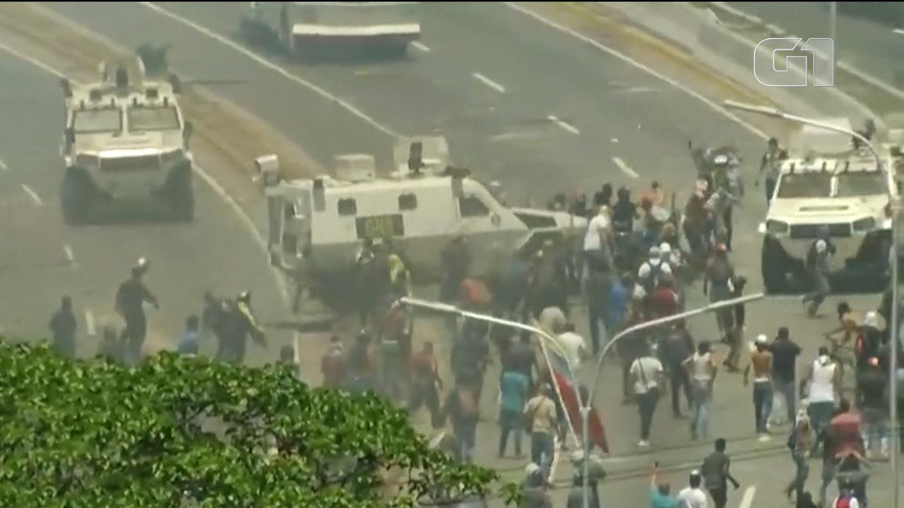 Conflitos na Venezuela Imagens TV Globo