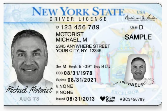 Modelo da carteira de motorista em NY (Foto Reprodução)