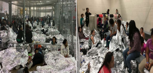 Famílias inteiras e crianças em abrigos da imigração no Texas (Foto DHS - Inspector General)