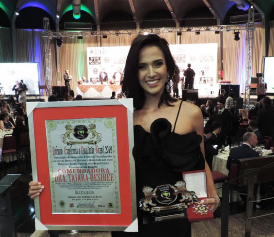 Taiara recebeu importante prêmio em SP (Foto Divulgação)