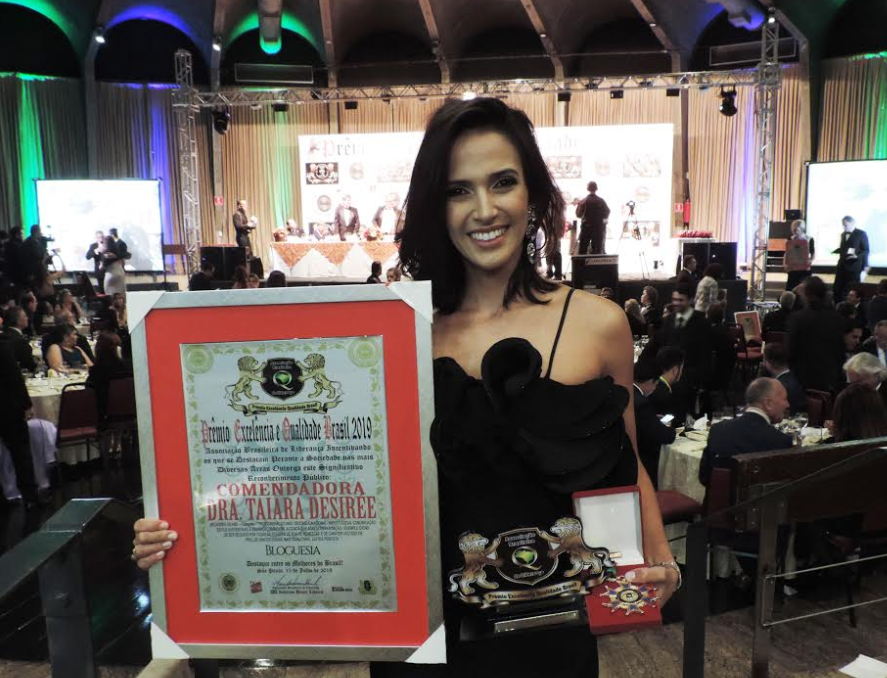 Taiara recebeu importante prêmio em SP (Foto Divulgação)