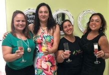 Touch Massage Boca Raton comemora um ano Andrea Oliveira, Aline Rocha, Cristiana Campos e Cida Lopes