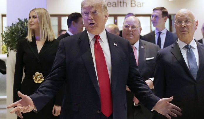 Trump, em Davos, disse que a segurança dos EUA está em primeiro lugar (Foto: reprodução da TV – CNN)