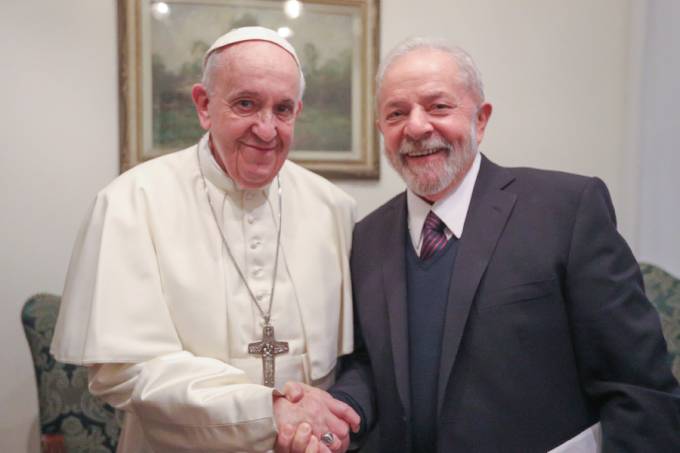 Papa Francisco e Lula (Foto: Ricardo Stuckert)