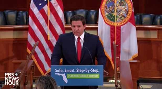 DeSantis participou de uma coletiva de imprensa nesta segunda-feira (30) em Kissimmee, na Flórida Central (foto: flickr)