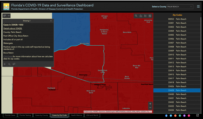 Florida's COVID-19 Data and Surveillance Dashboard (Captura de tela )