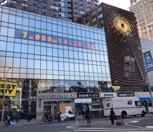 Climate Clock em exposição no Union Square, em NY (Foto: Sandra Colicino)