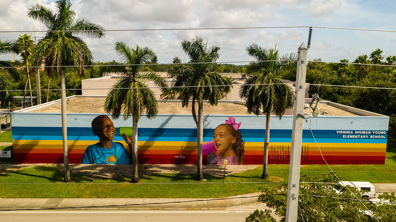 Mural da escola Virginia Shuman Young Elementary em Fort Lauderdale (Foto: Arquivo pessoal)