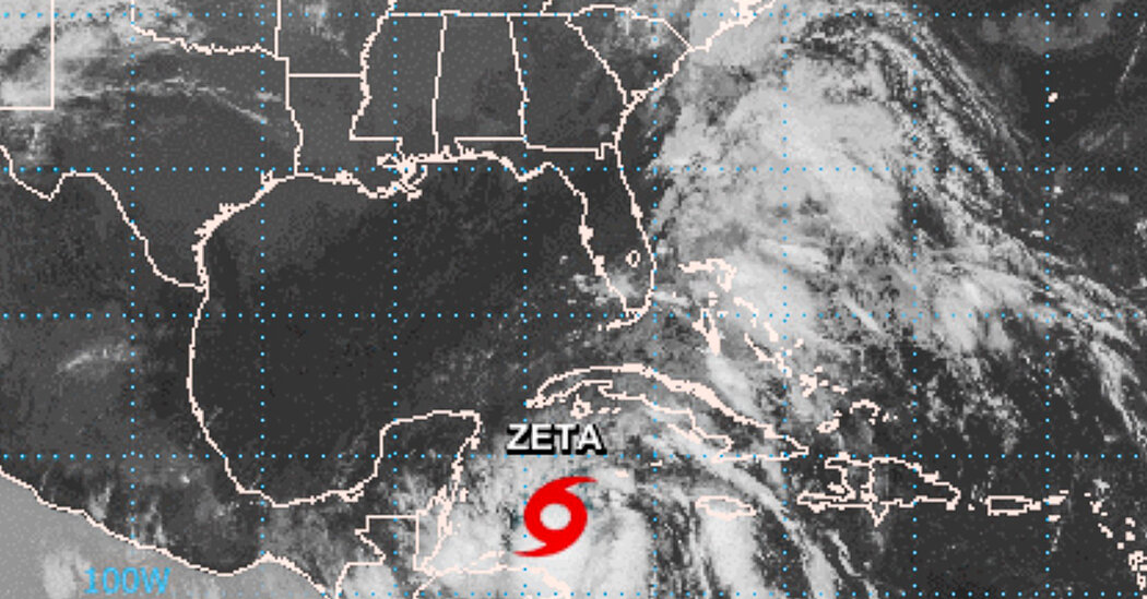 Tempestade tropical Zeta se formou no mar do Caribe (foto: weather channel)