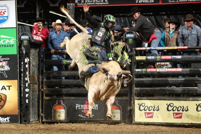 Jose Vitor Leme montado no touro Anthrax (Foto: PBR) Jose Vitor Leme montado no touro Anthrax (Foto: PBR)