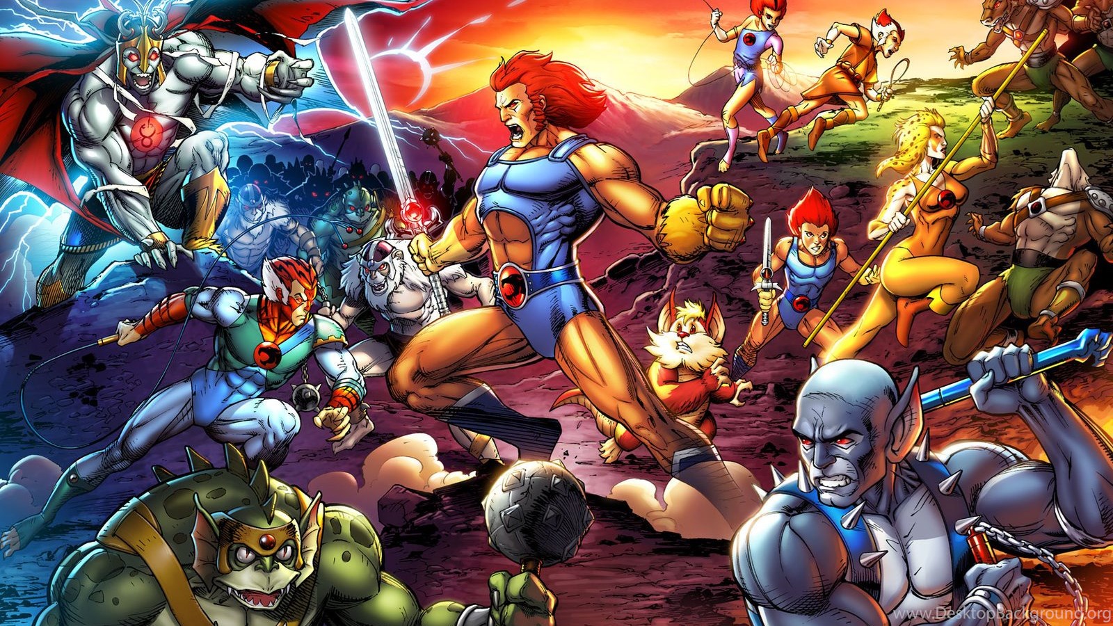 A série original, que foi ao ar de 1985 a 1989, foi revivida para uma única temporada do Cartoon Network em 2011 e novamente em 2020 sob o título “Thundercats Roar” (Ilustração: dotandline.net)