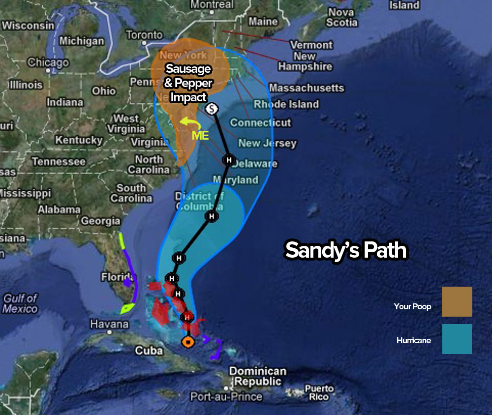 Estragos causados pelo furacão Sandy deixaram mais de $8 bilhões de prejuízo (Foto: Centro de Meteorologia dos EUA)