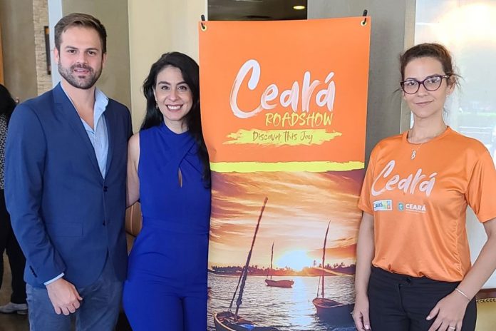 Thiago Marques, Luciana Fernandes e Helena Pontual apresentaram o Ceará para convidados na Flórida