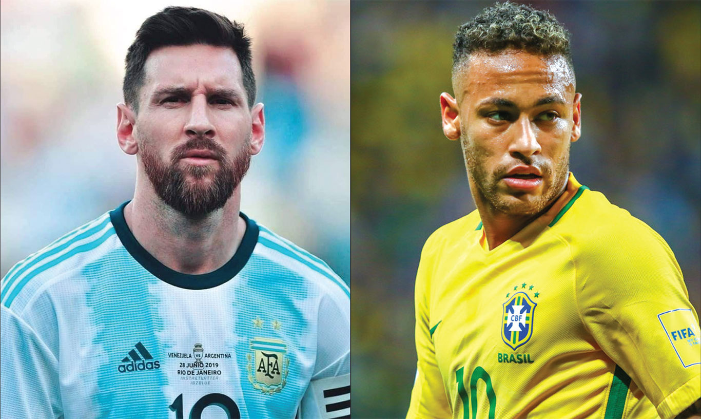 Lionel Messi (à esquerda) terá no Catar 2022 talvez sua última chance de vencer uma Copa do Mundo; Neymar Jr. quer provar ao mundo que é craque de verdade e não apenas um garoto mimado (Fotos: Wikipedia e Zimbio)