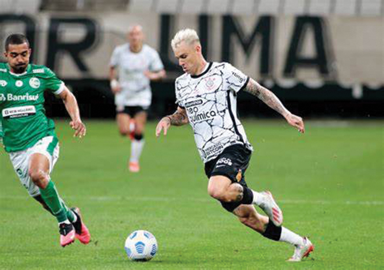 Roger Guedes fez o gol de empate do Timão em cobrança de falta. O Corinthians não marcava um gol de falta há mais de um ano (Foto: soutimao.com)